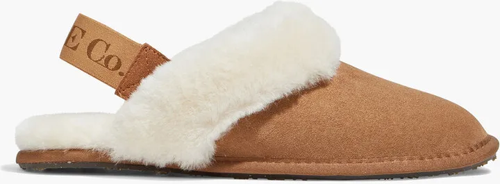 Shearling slingback slippers