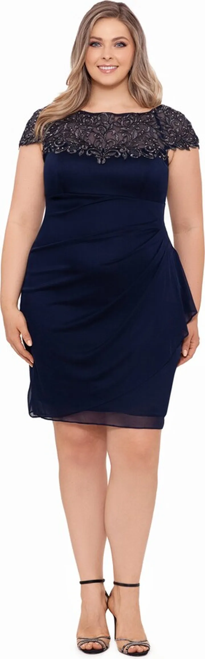 Short Side Ruched Beaded Top Dress