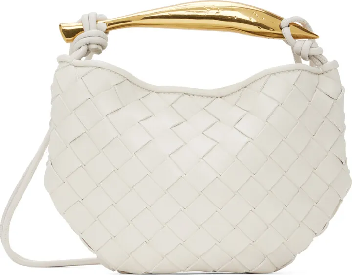Bottega Veneta White Mini Sardine Shoulder Bag