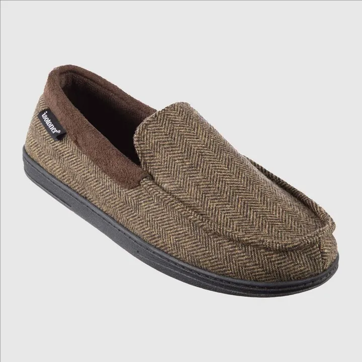Isotoner Men's Logan Moccasin Slippers - Brown XL