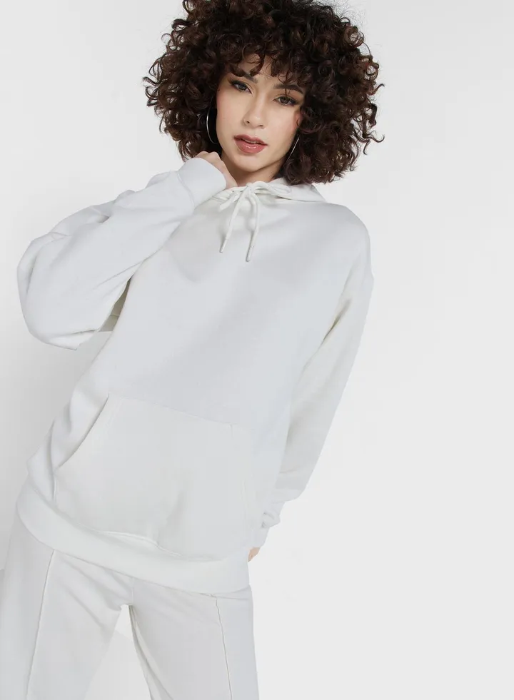 Crew Neck Tie Detail Hoodie