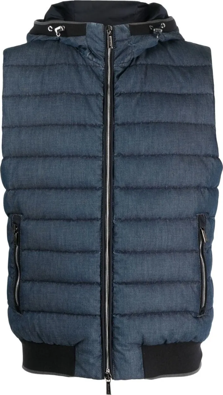 Feather-Down Hooded Gilet