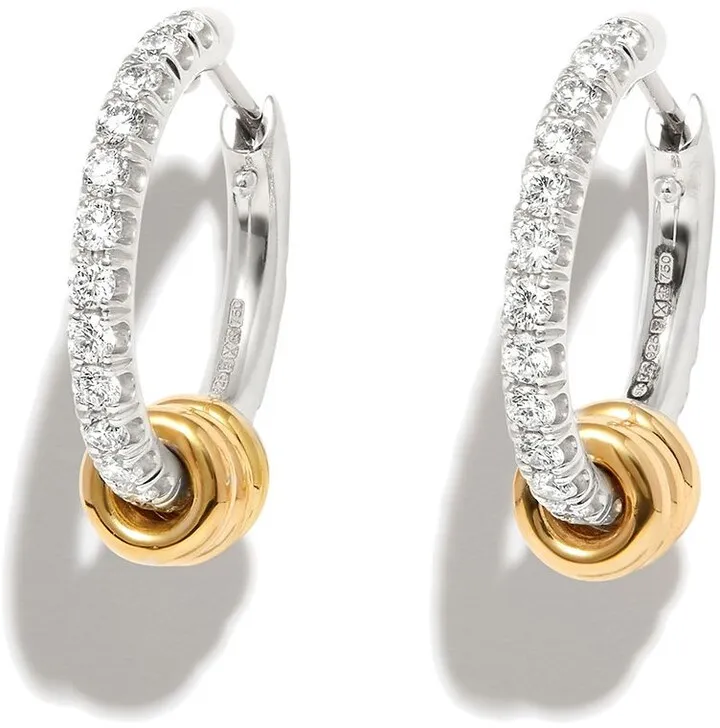 18kt White And Yellow Gold Hoop Earrings