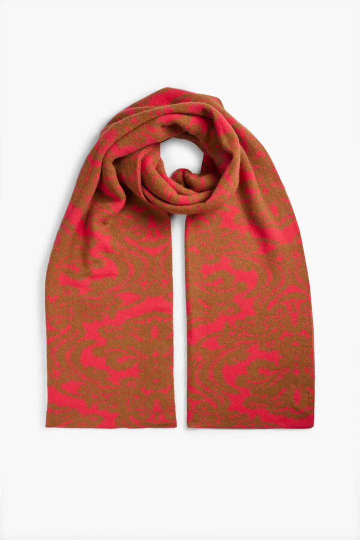 Jacquard-knit alpaca-blend scarf