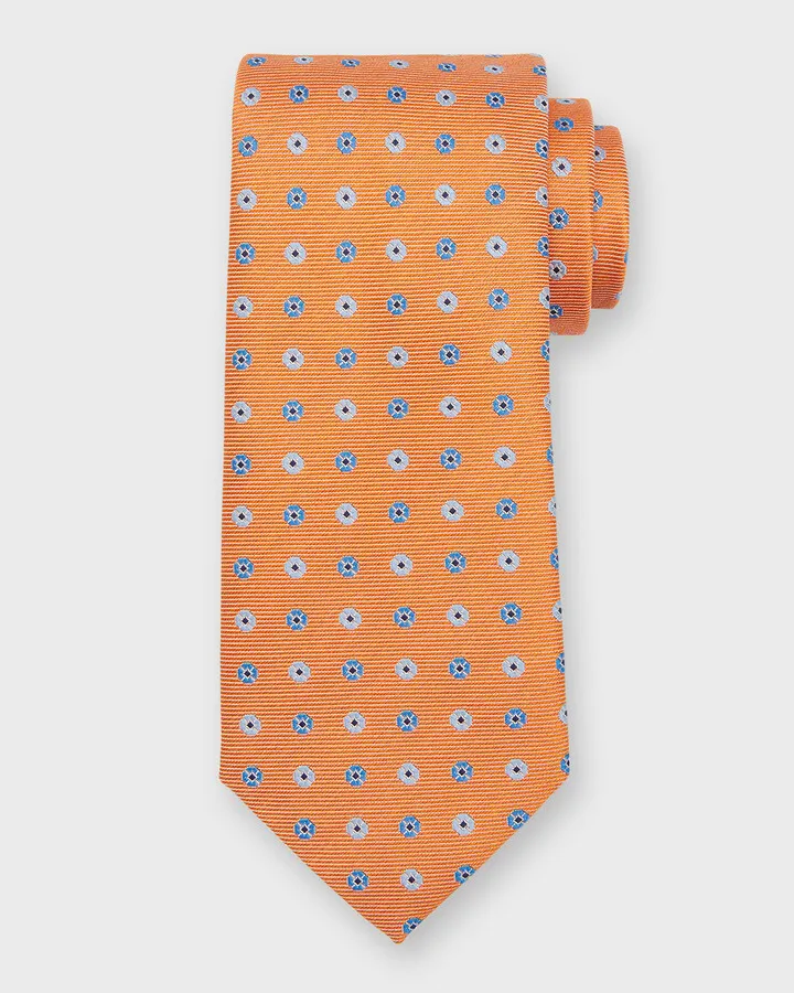 Men's Micro-Medallion Silk Tie