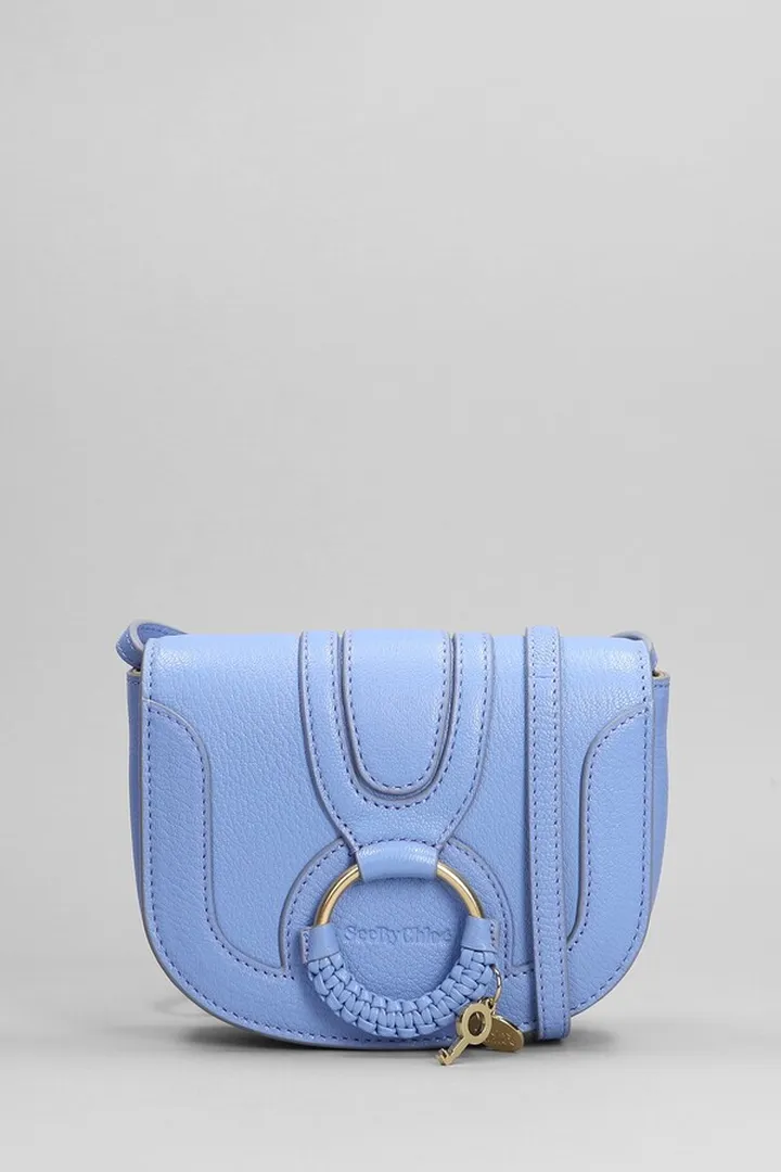 Mini Hana Shoulder Bag In Blue Leather