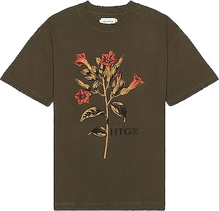 Honor The Gift Tobacco Flower Tee in Olive
