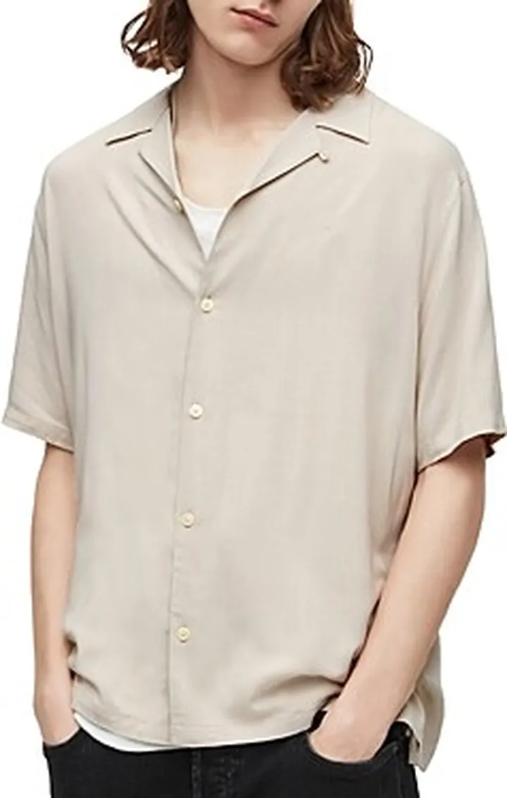 Allsaints Venice Camp Collar Short Sleeve Shirt