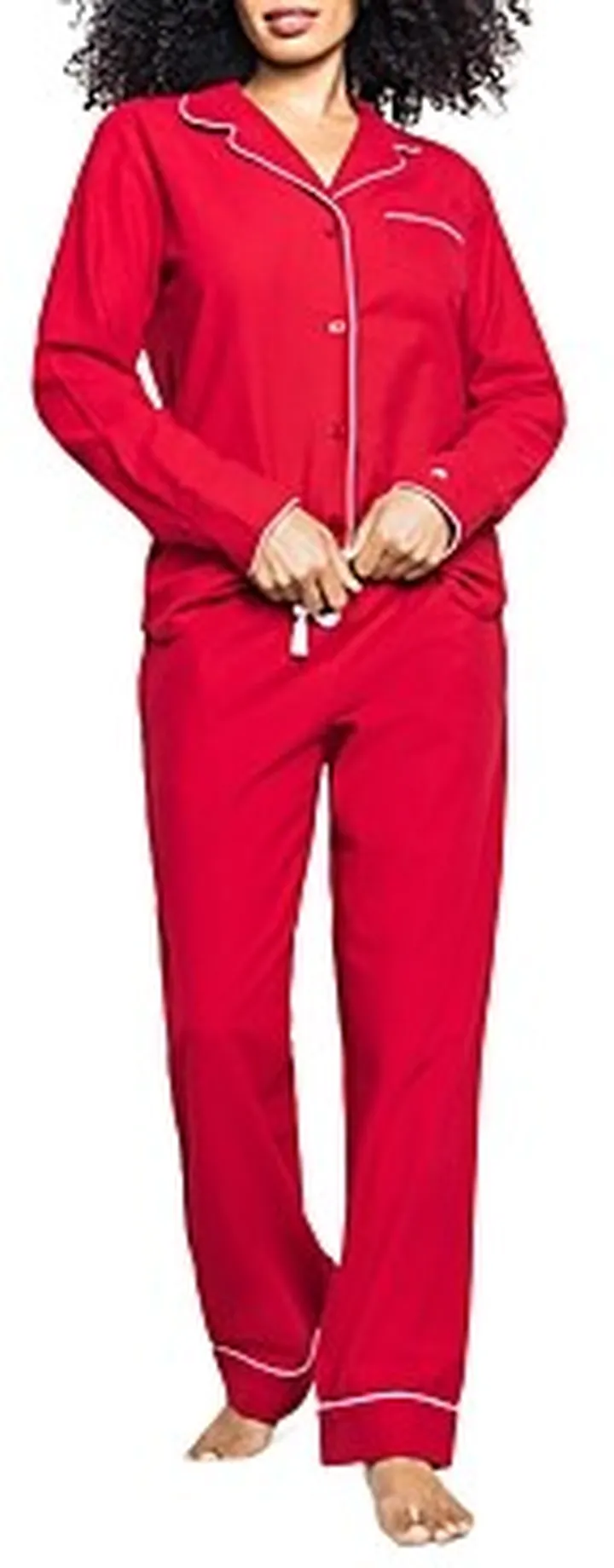 Petite Plume Cotton Classic Red Flannel Pajama Set