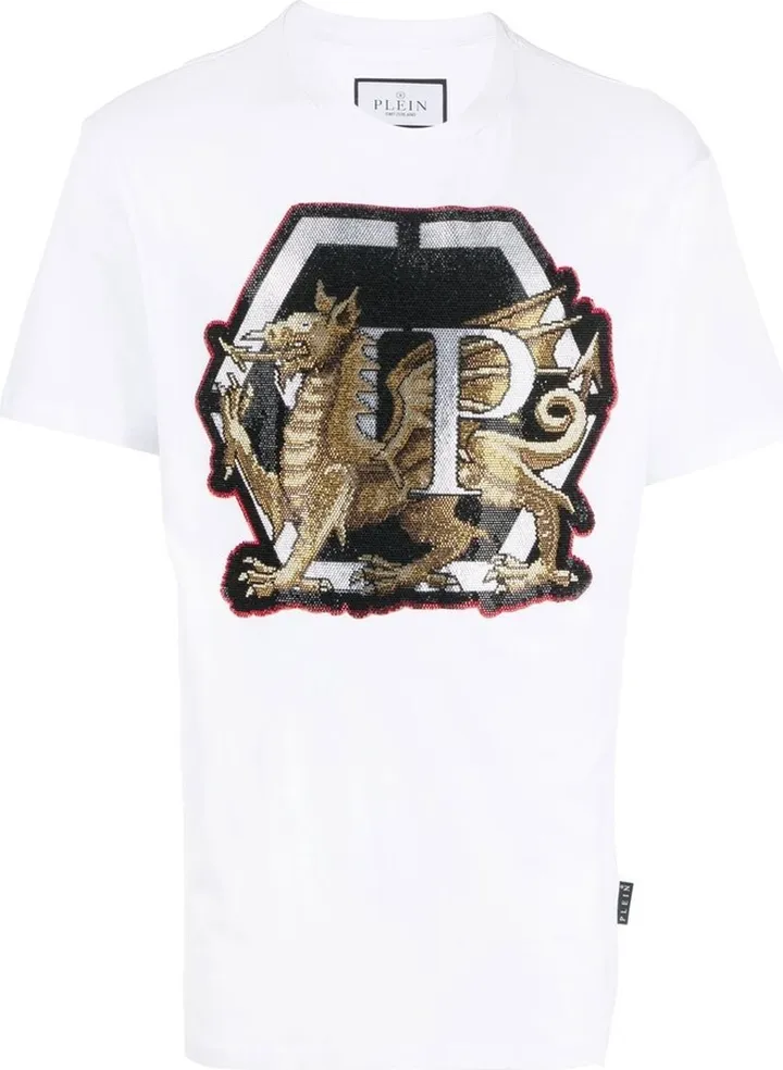 rhinestone-logo T-shirt