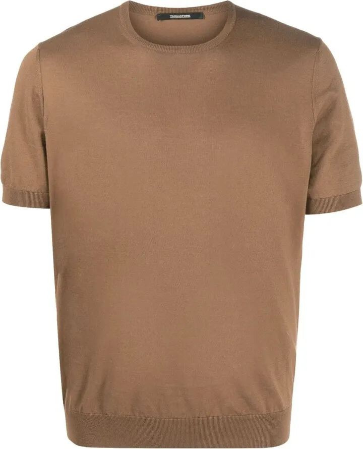 fine-knit short-sleeve T-shirt