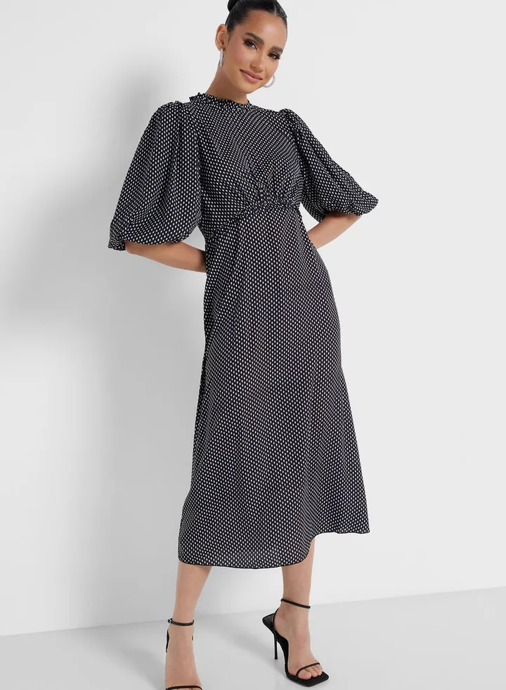 Puff Sleeve Tiered Dress