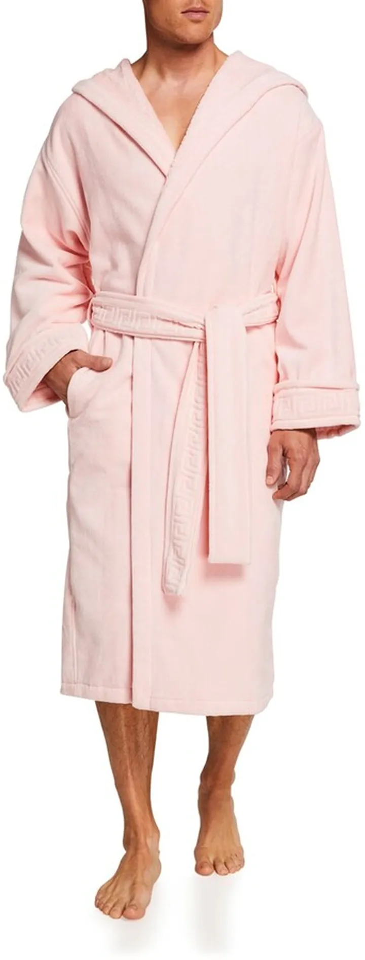 Men's Barocco Tonal Belted Terry Robe