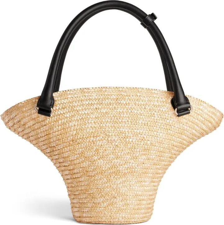 Medium Braided-Raffia Tote Bag