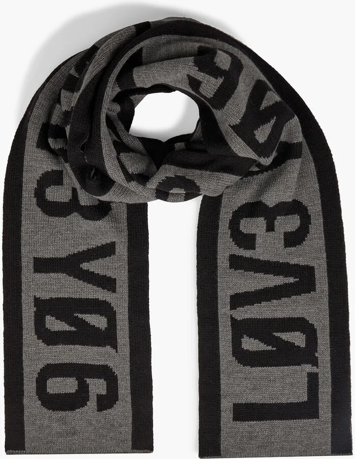 Intarsia wool scarf