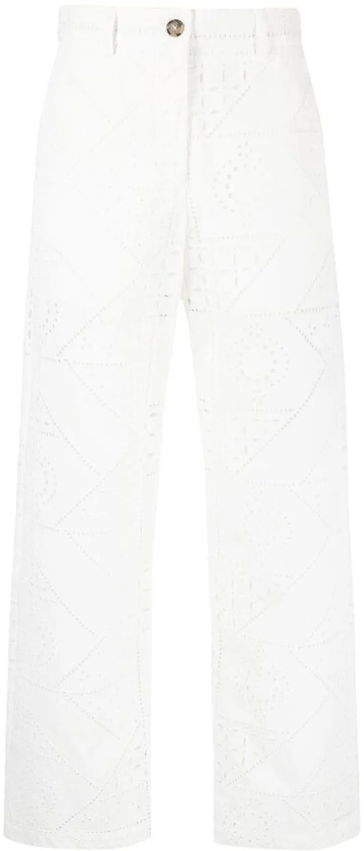 Straight-Leg Broderie-Anglaise Trousers