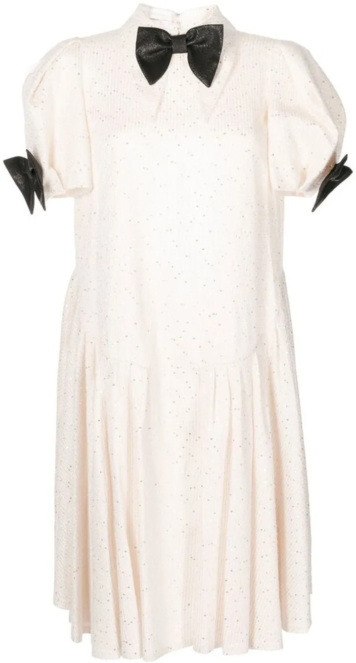 Sequin-Embellished Tweed Midi Dress