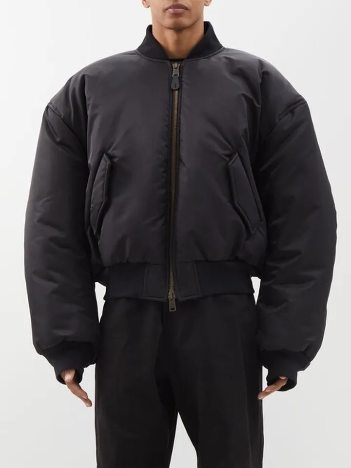 Padded Nylon Bomber Jacket