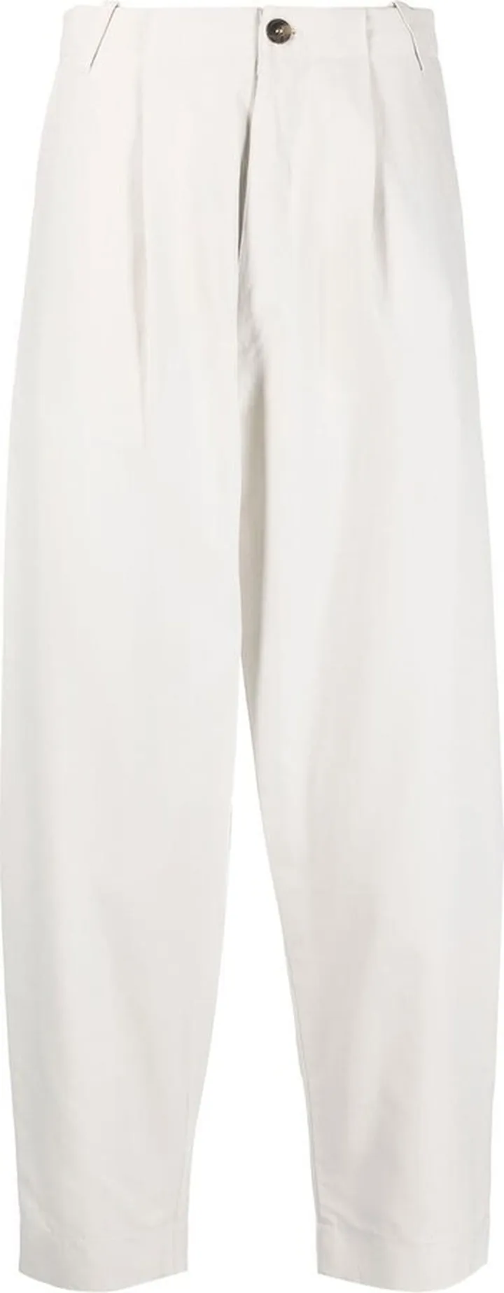 Pleat-Detail Cropped Trousers