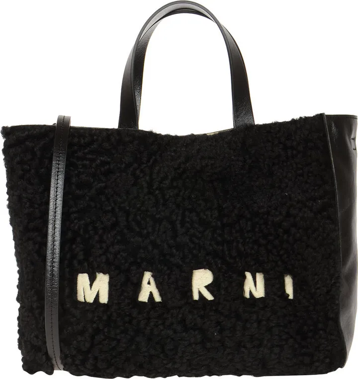 Logo Detail Furred Tote