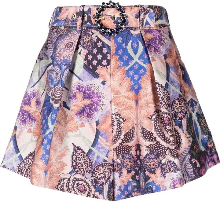 High-Waist Belted Shorts