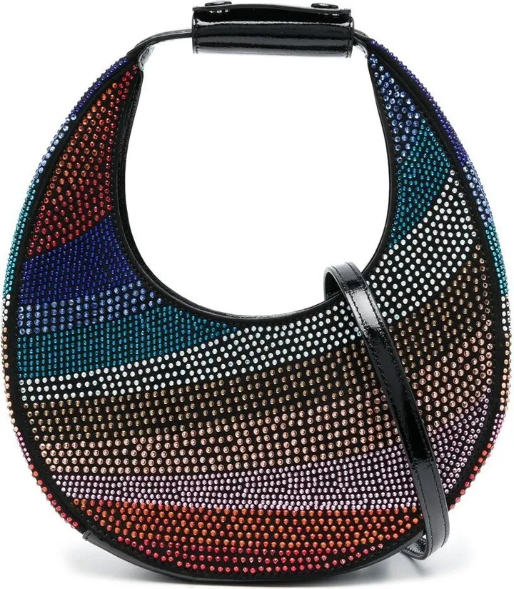 Moon crystal-embellished bag