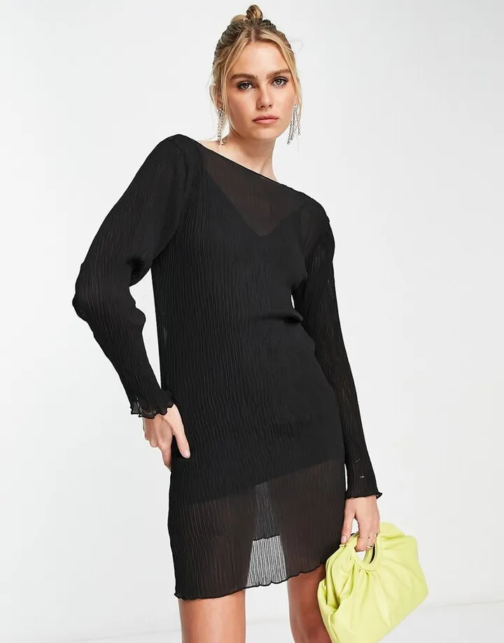 ASOS DESIGN plisse mini dress