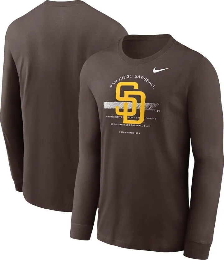 Men's Nike Brown San Diego Padres Over Arch Performance Long Sleeve T-shirt