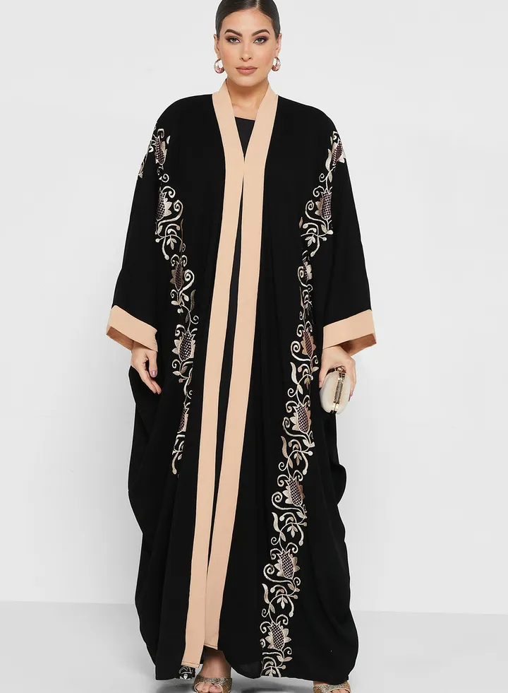 Cape Sleeve Embroidered Abaya
