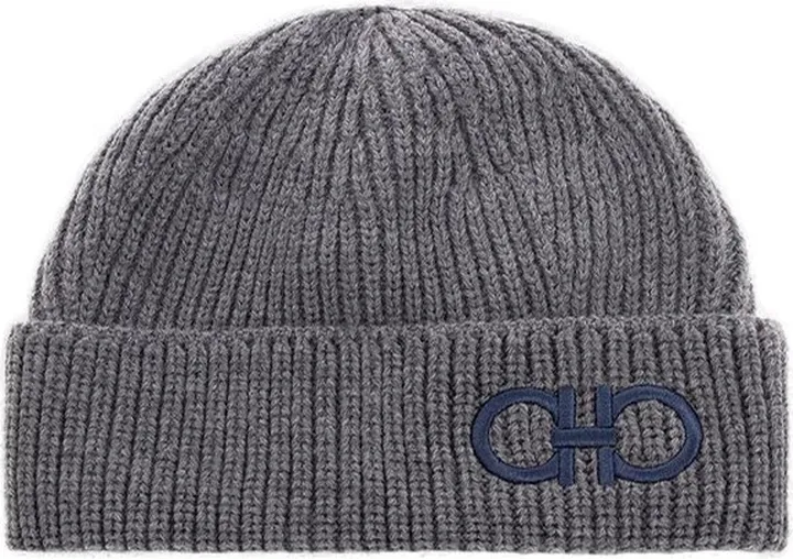 Salvatore Ferragamo Logo Embroidered Beanie