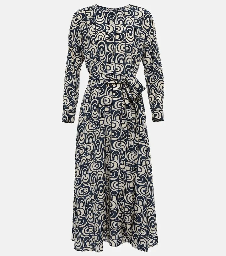 Garda printed silk midi dress