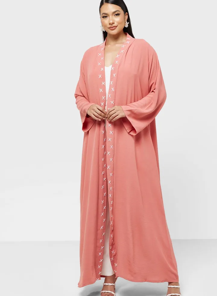Embroidered Trim Abaya