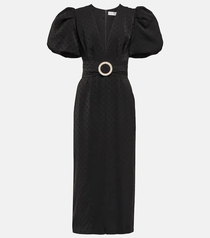 Golightly puff-sleeve midi dress
