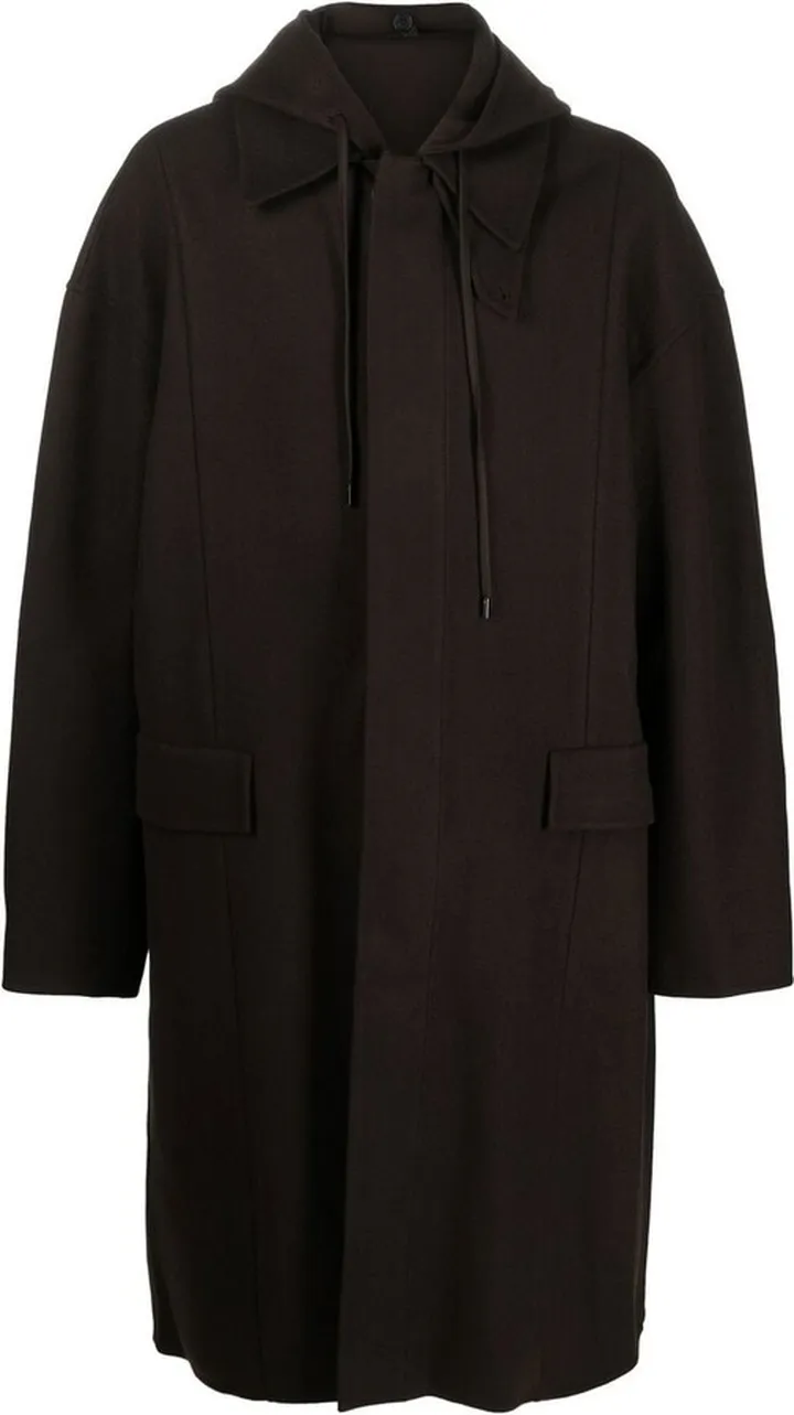 Hooded Single-Breasted Wool Coat