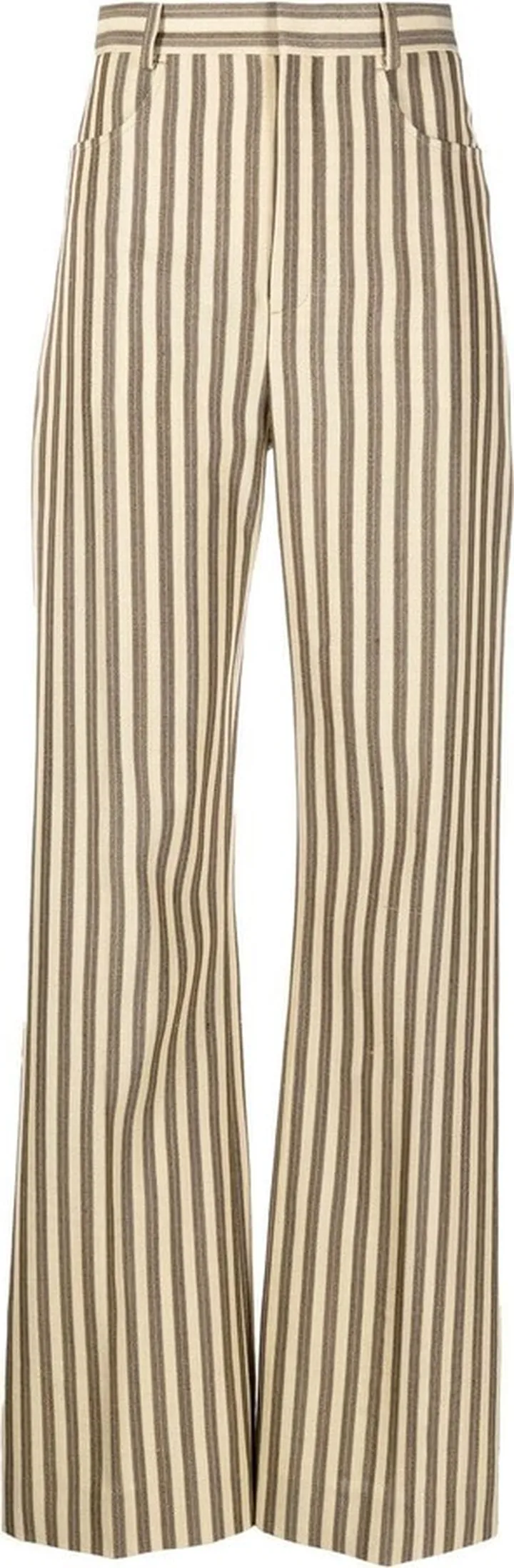 Vertical-Stripe High-Waisted Trousers