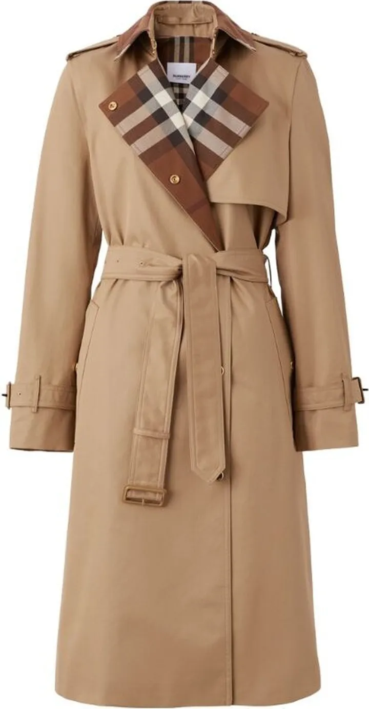 Burberry Exaggerated Check Panelled Trench Coat