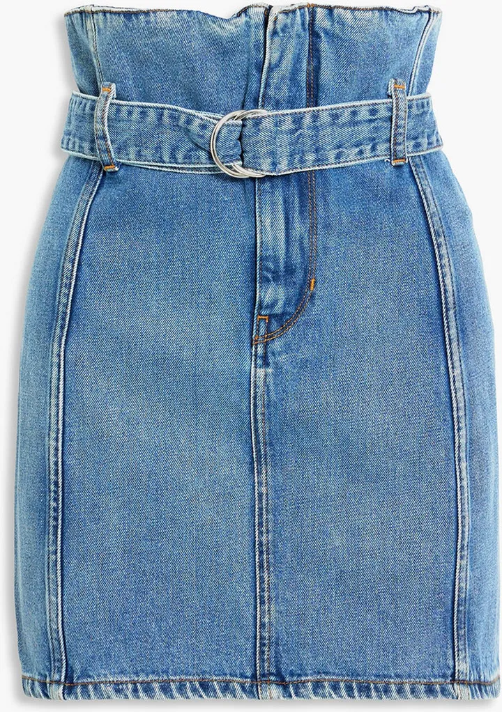 Melay belted denim mini skirt