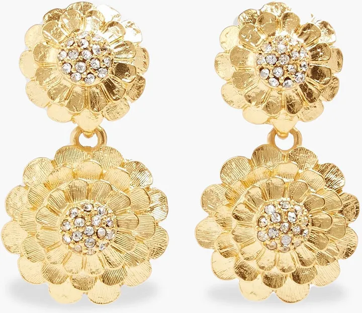 Gold-tone crystal earrings