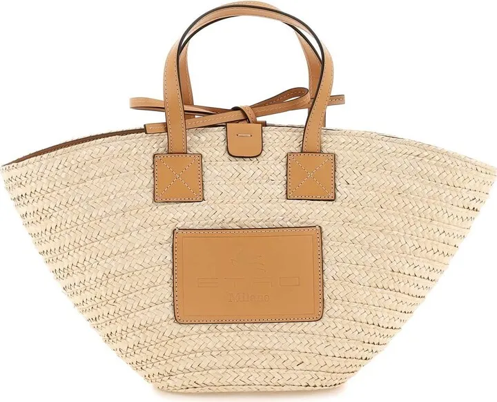 Etro Tote Bag In Woven Straw
