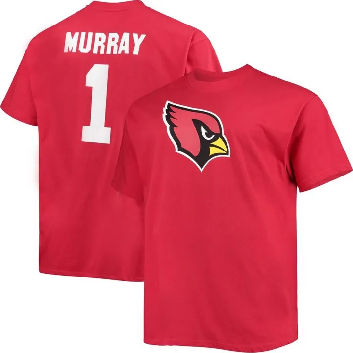 Men's Big and Tall Kyler Murray Cardinal Arizona Cardinals Player Name Number T-shirt