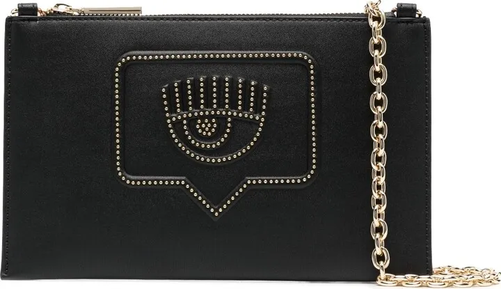 Eyelike studed crossbody bag