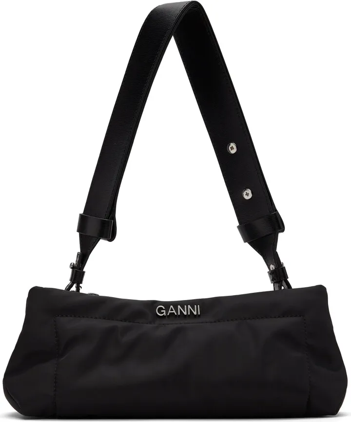 GANNI Black Pillow Baguette Bag