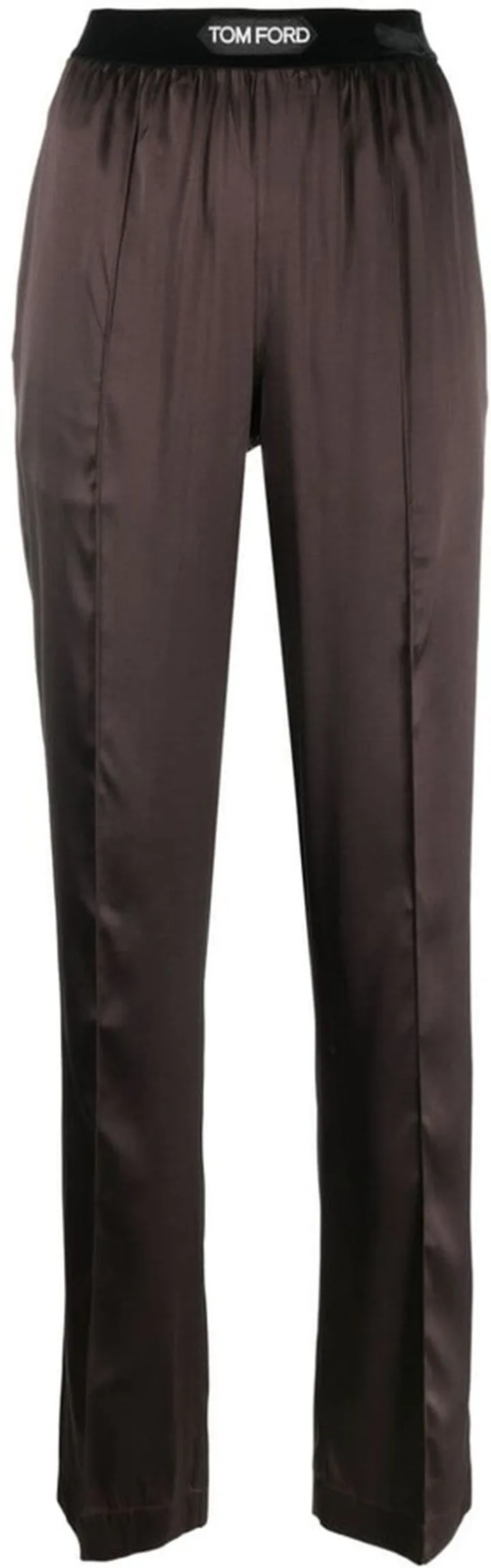 Straight-Leg Silk-Blend Trousers