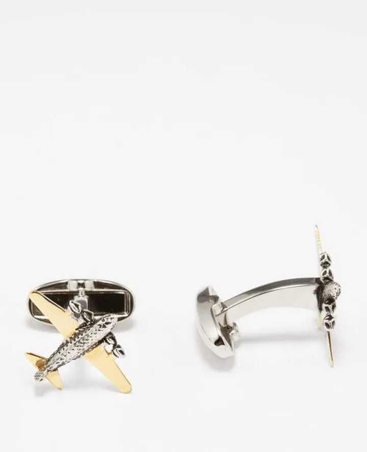 Aeroplane Metal Cufflinks