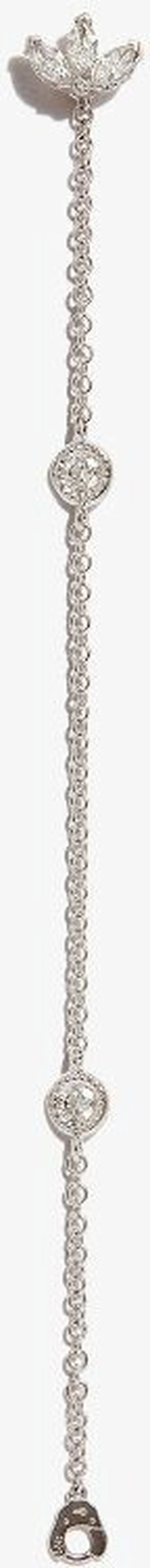 18K White Gold Double Scalloped Diamond Chain Charm