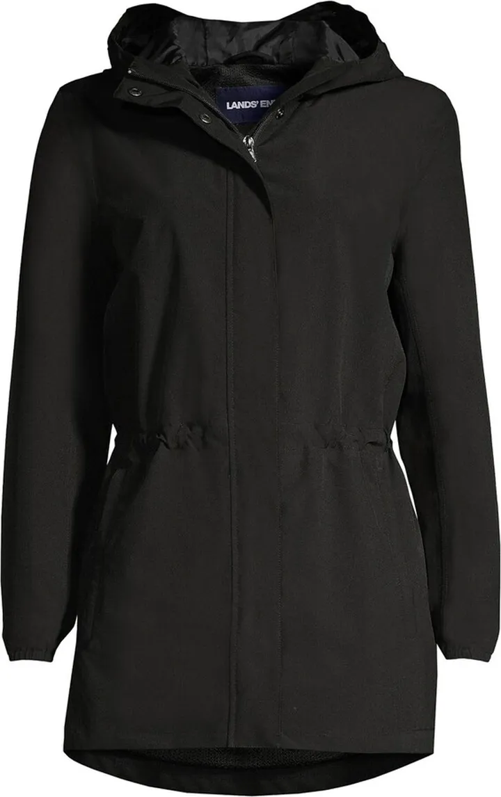 Lands' End Women's Petite Waterproof Hooded Packable Raincoat