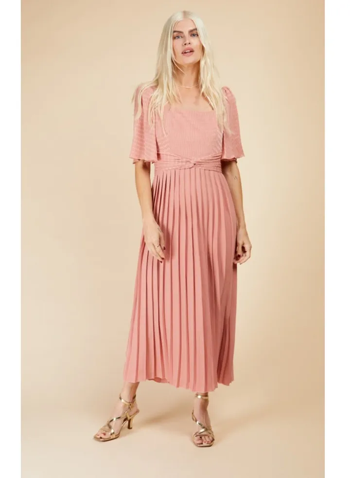 Little Mistress Coral Texture Midaxi Dress