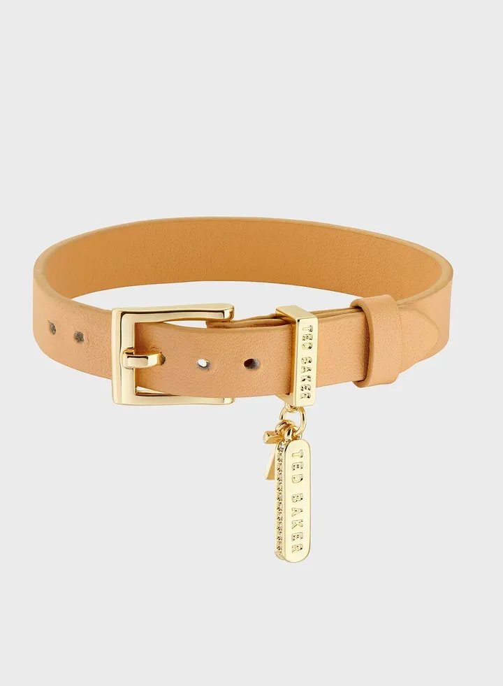Brielli Buckle Up Sparkle Bar Leather Bracelet
