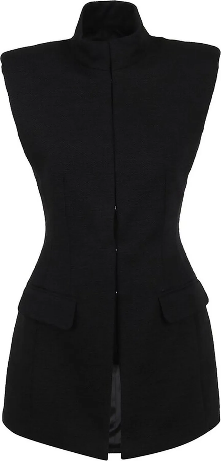 Dries Van Noten High-Neck Sleeveless Jacket