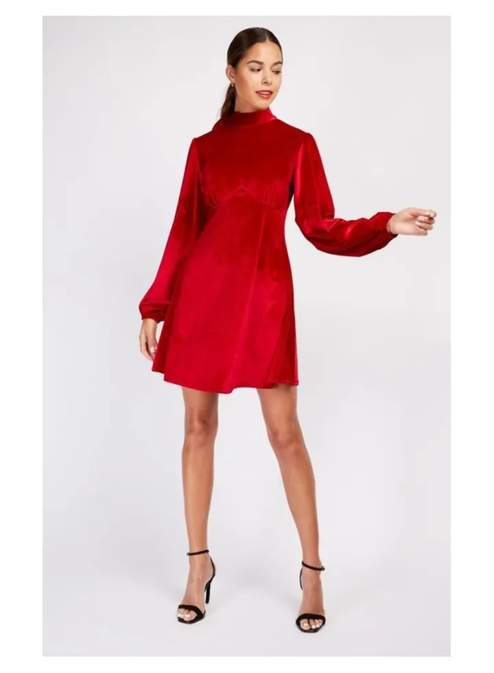 Little Mistress Red Velvet Dress
